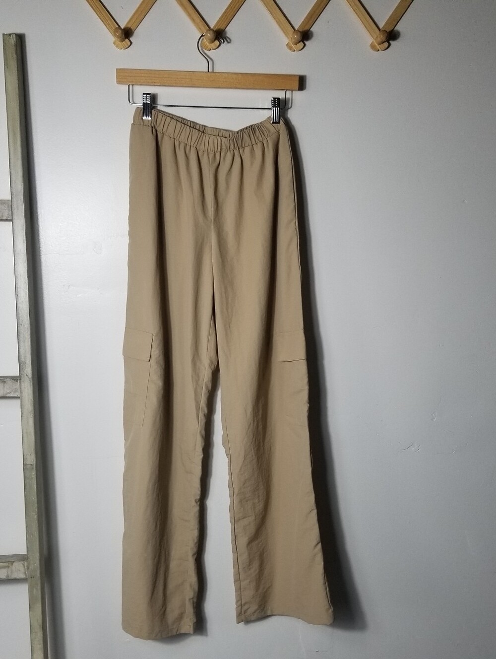 NWT PACSUN LA HEARTS WOMEN'S CARGO ELASTIC WAISTBAND TAN PANTS SIZE XS